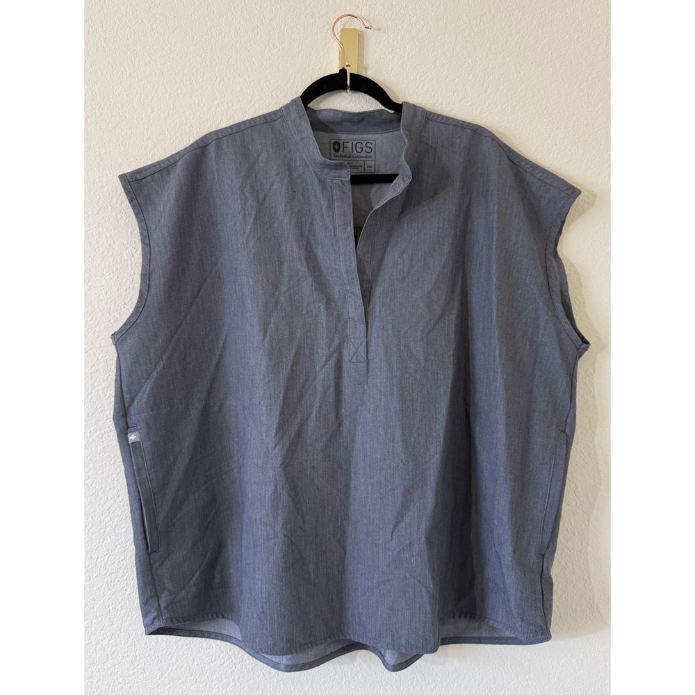 FIGS Technical Collection Rafaela Grey Sleeveless Scrub Top XXL Graphite Grey